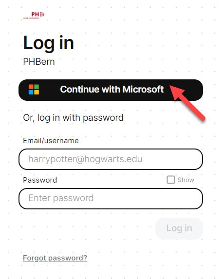 PHBern Microsoft Account.